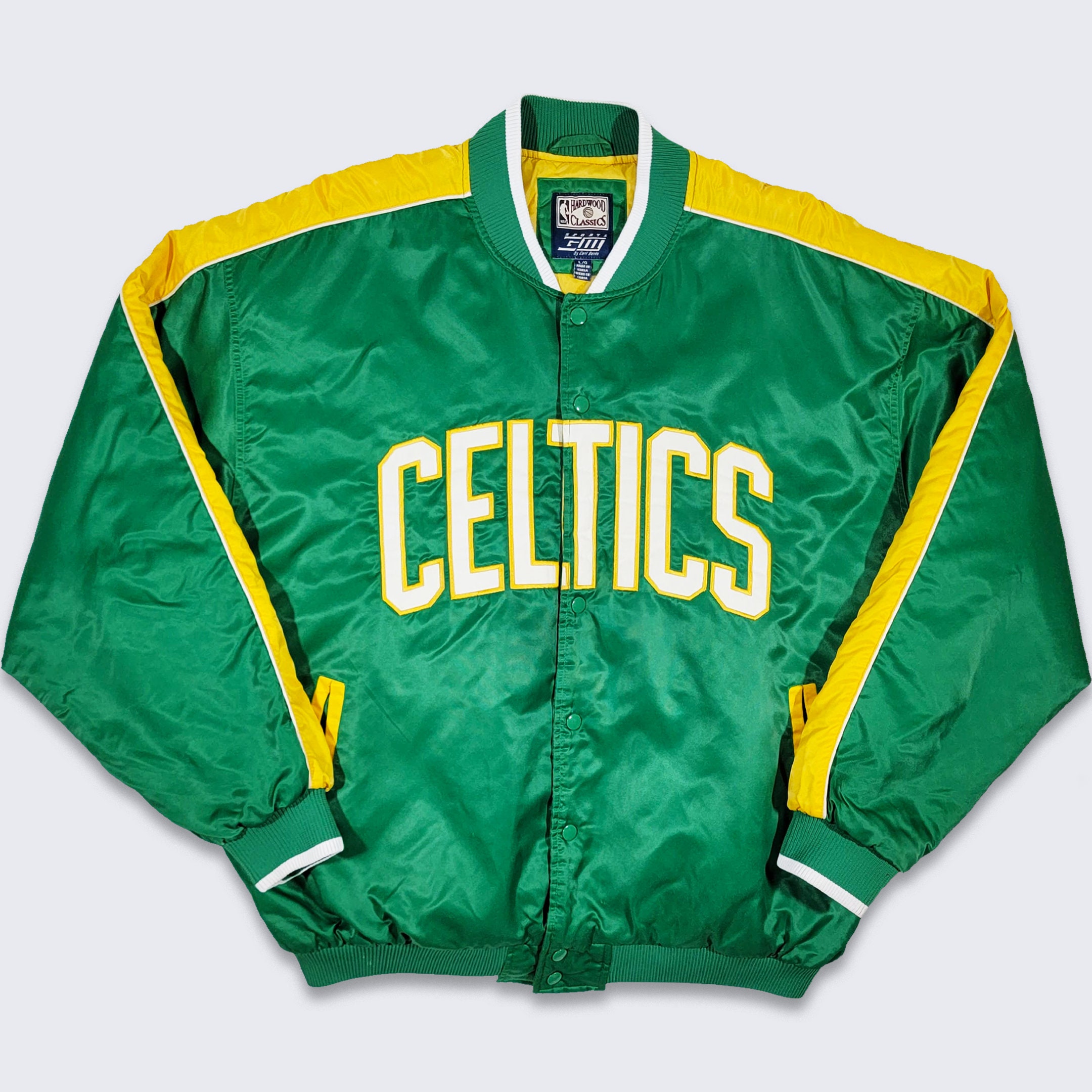 as-is* Distressed Boston Celtics Snap Button Starter Jacket
