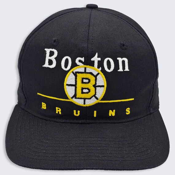 Boston Bruins Vintage 90s Twins Bar Snapback Hat - Black Color NHL Hockey Cap - Stitched on Logo - One Size Fits All - FREE SHIPPING