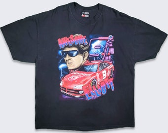 NASCAR Vintage Bill Awesome Elliot Lighting T-Shirt - Dodge - Chase Authentics Black Tee - 100% Cotton - Size Extra Large - Free SHIPPING