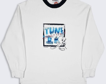 Looney Tunes Vintage Y2K Tweety Bird Waffle Thermal Long Sleeve Shirt