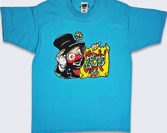 Clown Camp Vintage 90s Blue T-Shirt - Fruit of the Loom Best Tee - 1999 -  Men's Size Large - FREE SHIPPING