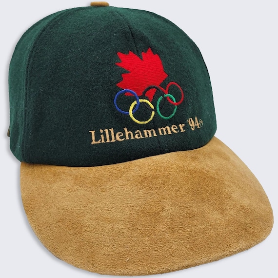 Lillehammer Olympics Vintage 90s Canada Strap Back Hat - Flannel Plaid Under Brim - Officially Licensed - One Size Fits All - FREE SHIPPING