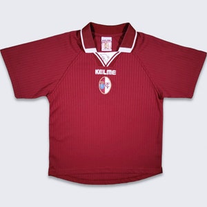 Torino Calcio Vintage Kelme Trikot - Karminrotes Trikot - Aufgenähte Logos - Styled in Spain - Größe S - KOSTENLOSER VERSAND