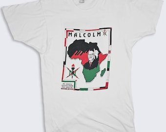 Malcolm X Vintage 90s Africa Single Stitch T-Shirt