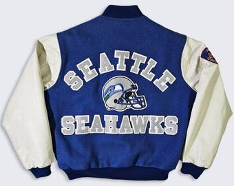 Seattle Seahawks Vintage 80s Chalk Line Varsity Jacket