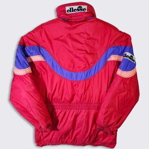 Ellesse vintage des annees 90 Italie veste de ski manteau epais rouge violet et rose a la fois pression et fermeture eclair taille homme grand L livraison gratuite Etsy France