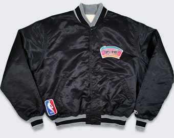 San Antonio Spurs Vintage 80s Starter Satin Bomber Jacket - Made