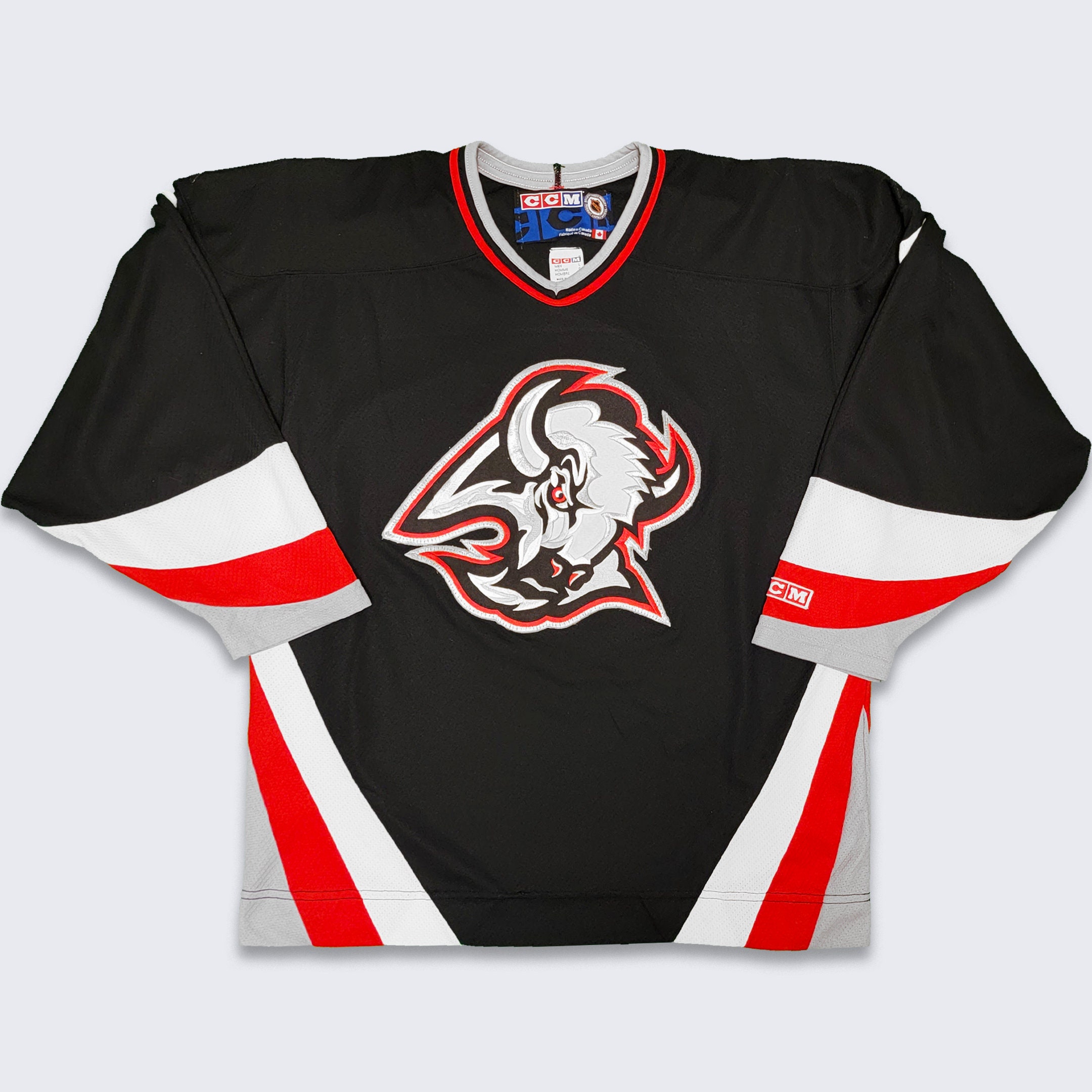 Pro Player Buffalo Sabres Mens Hockey Jersey size Large Old Style Logo Sewn  NHL