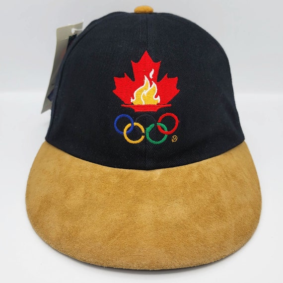 Olympics Vintage 90s Canada Strapback Hat - Atlanta 1996 Games - NWT - Deadstock - Black Baseball Style Cap - One Size - FREE SHIPPING