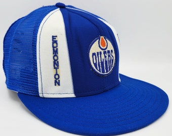 Edmonton Oilers Vintage 80s Lucky Stripe Trucker Snapback Hat