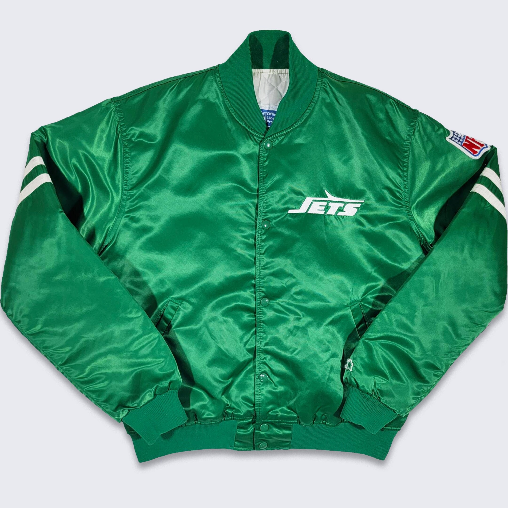 New York Jets Vintage 80s Starter Satin Bomber Jacket - NFL Football Green  Coat - Made in USA - Very Rare - Size Large - FREE Shipping