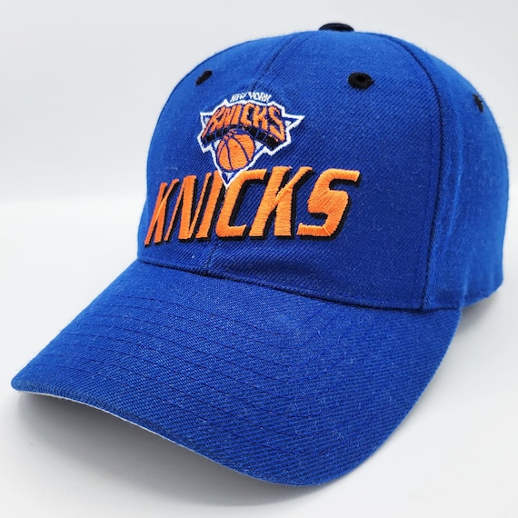New York Knicks Vintage 90s Logo Athletic Snapback Hat - NBA Basketball Blue Orange Baseball Cap - One Size Fits All - FREE SHIPPING