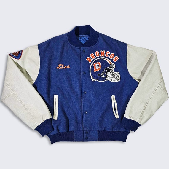 80s-90s chalk line Broncos ナイロンジャケット XL