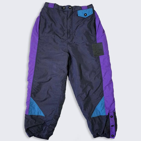 New Line Vintage 90s Ski Jogger Color Block Pants - Multi Color Bottoms - Sport Design Fashion - Men's Size : Medium ( M ) - Free Shipping