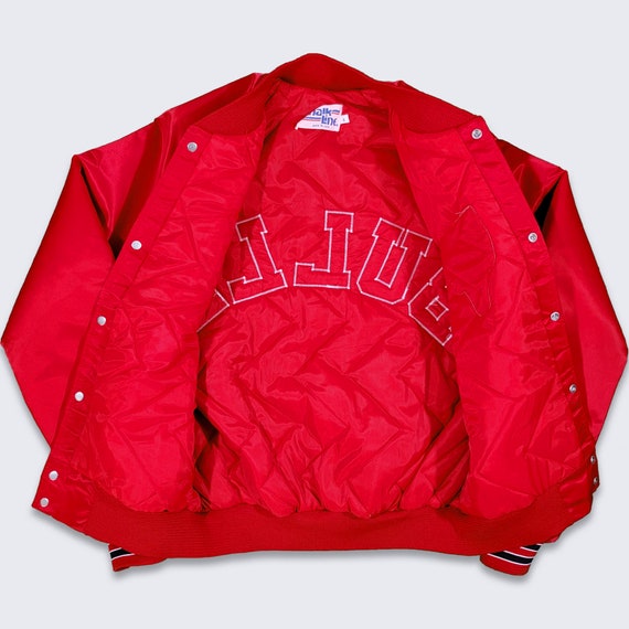 Chicago Bulls Vintage 80s Chalk Line Satin Bomber… - image 3