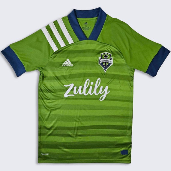 Seattle Sounders Adidas MLS Soccer Jersey - Zulily Sponsor - AeroReady - Green Color Uniform Shirt - Size Men's Small ( S ) - FREE SHIPPING