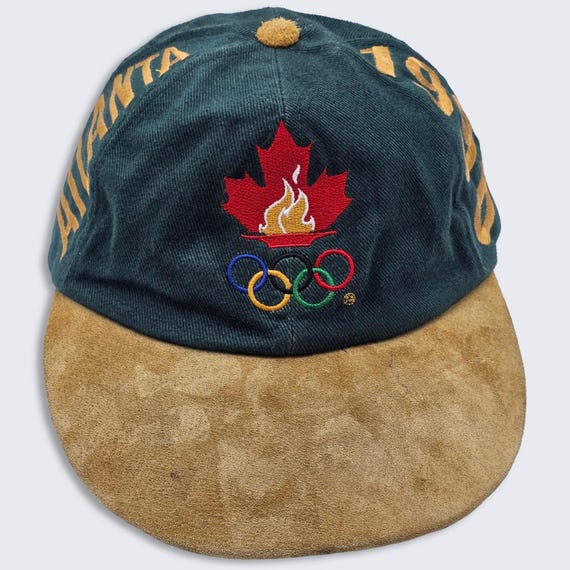 Canada Olympics Vintage 90s Atlanta Games Strapback Hat - Atlanta 1996 Games - Green & Brown Baseball Cap - One Size Fits All -FREE SHIPPING
