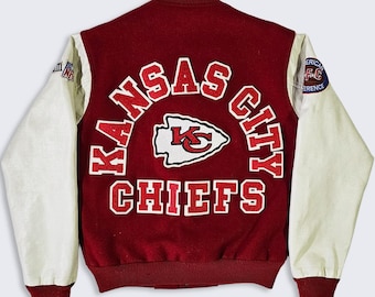 Kansas City Chiefs Vintage 80s Chalk Line Varsity Jacket