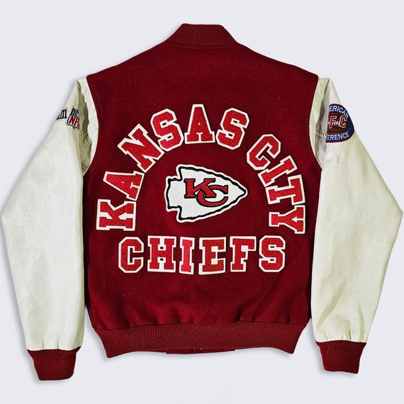Kansas City Chiefs Vintage 80s Chalk Line Varsity Jacket