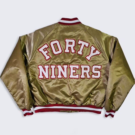 San Francisco 49ers Vintage 80s Chalk Line Satin Bomber Jacket