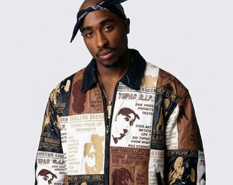 Tupac 2pac Shakur Vintage 90s Leather Jacket - Hip Hop Rap News