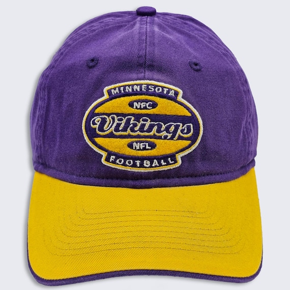 Minnesota Vikings Vintage Y2K Reebok Dad Strap Back Hat - Yellow & Purple NFL Cap - Stitched On Logos - One Size Fits All - Free SHIPPING