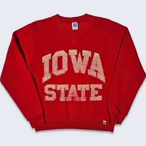 Iowa State Cyclones Vintage 90er Jahre Russell Athletic Sweatshirt - Universität College Roter Pullover - Hergestellt in den USA - Herrengröße S - KOSTENLOSER VERSAND