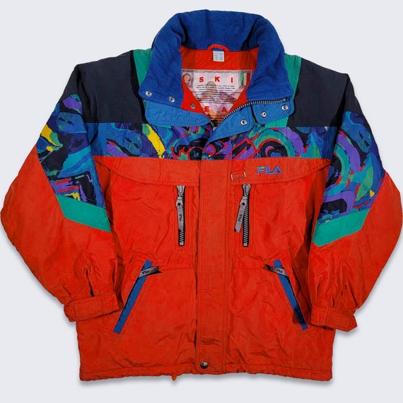 Fila Vintage 90s Italy Ski Team Jacket - Red, Blue & Green Fila Vintage 90s Italy Ski Team Jacket - Red, Blue & Green