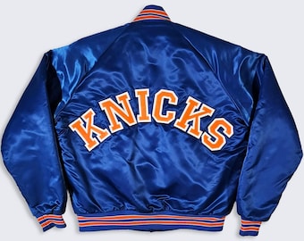 New York Knicks Vintage 80s Chalk Line Satin Bomber Jacket