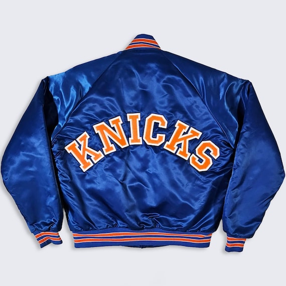 New York Knicks Vintage 80s Chalk Line Satin Bomber Jacket