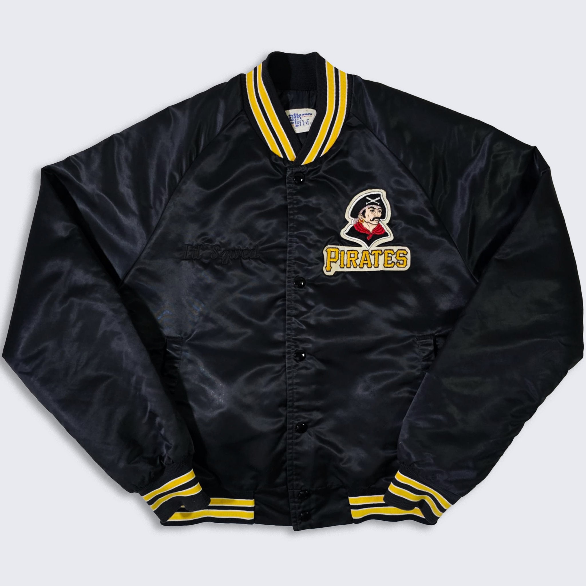 Pittsburgh Pirates Vintage 80s Chalk Line Satin Bomber Pittsburgh Pirates Vintage 80s Chalk Line Satin Bomber