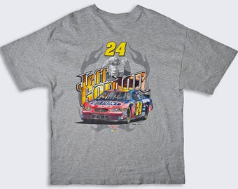 Jeff Gordon Vintage Y2K NASCAR Fire & Desire T-Shirt - Heather Gray Tee - Chase Authentics - Men's Size : Extra Large ( XL ) - FREE Shipping