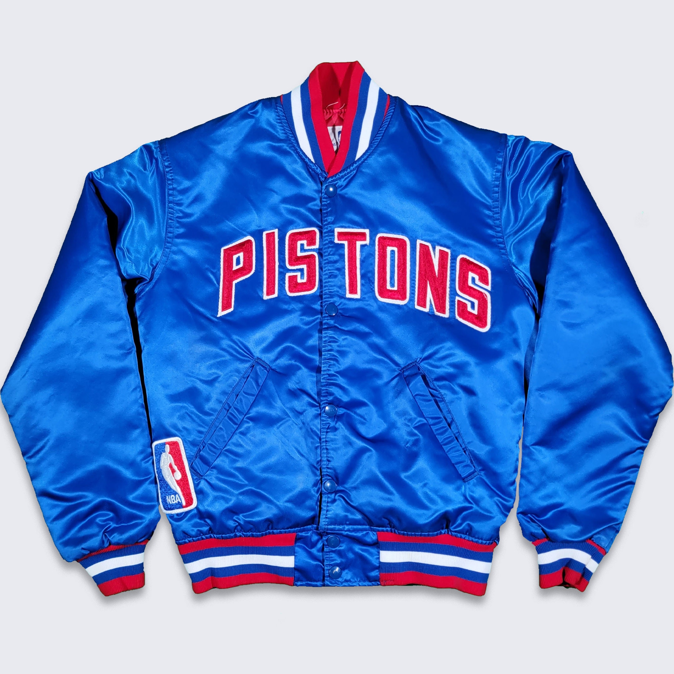 Detroit Pistons Starter The Champ Varsity Satin Jacket - Royal