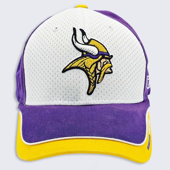 Minnesota Vikings Vintage Y2K Reebok Adjustable Hat - White, Yellow & Purple - Stitched On Logos - NFL Equipment - One Size - FREE SHIPPING