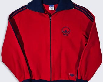 Adidas Vintage 60s West Germany Red Track Jacket - Lightweight Coat - Zipper Closure - Size Men's : Extra Small ( XS ) - FREE SHIPPING