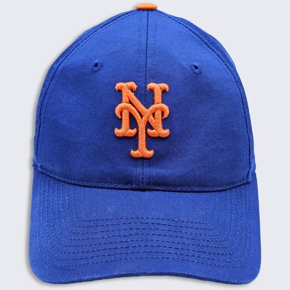 New York Mets Vintage Outdoor Baseball Snapback Hat - Blue Color Baseball Style Cap - Stitched On Logo - Size Small / Medium - FREE SHIPPING