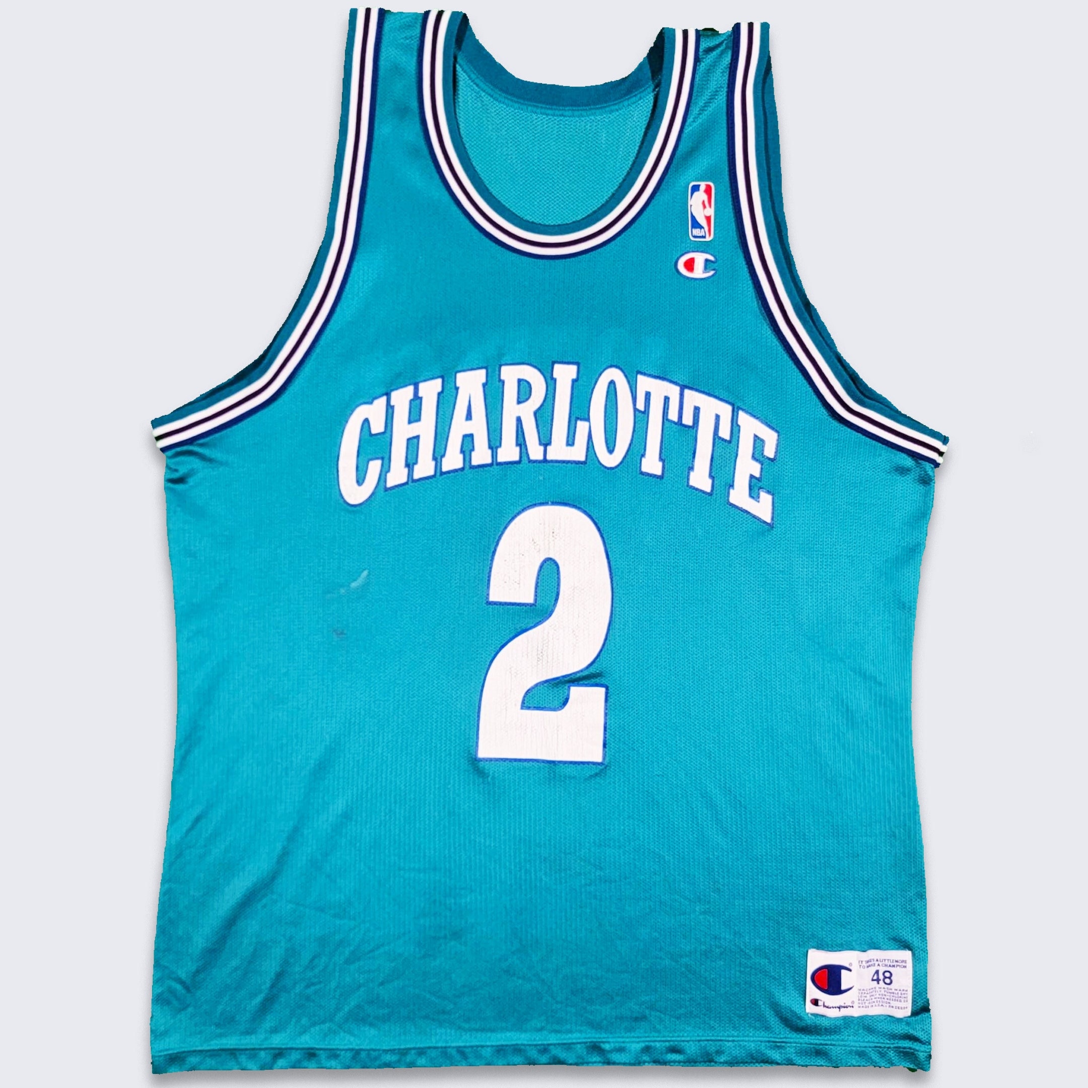 Vintage 90s Charlotte HORNETS Basketball Jersey Johnson Nba 40 