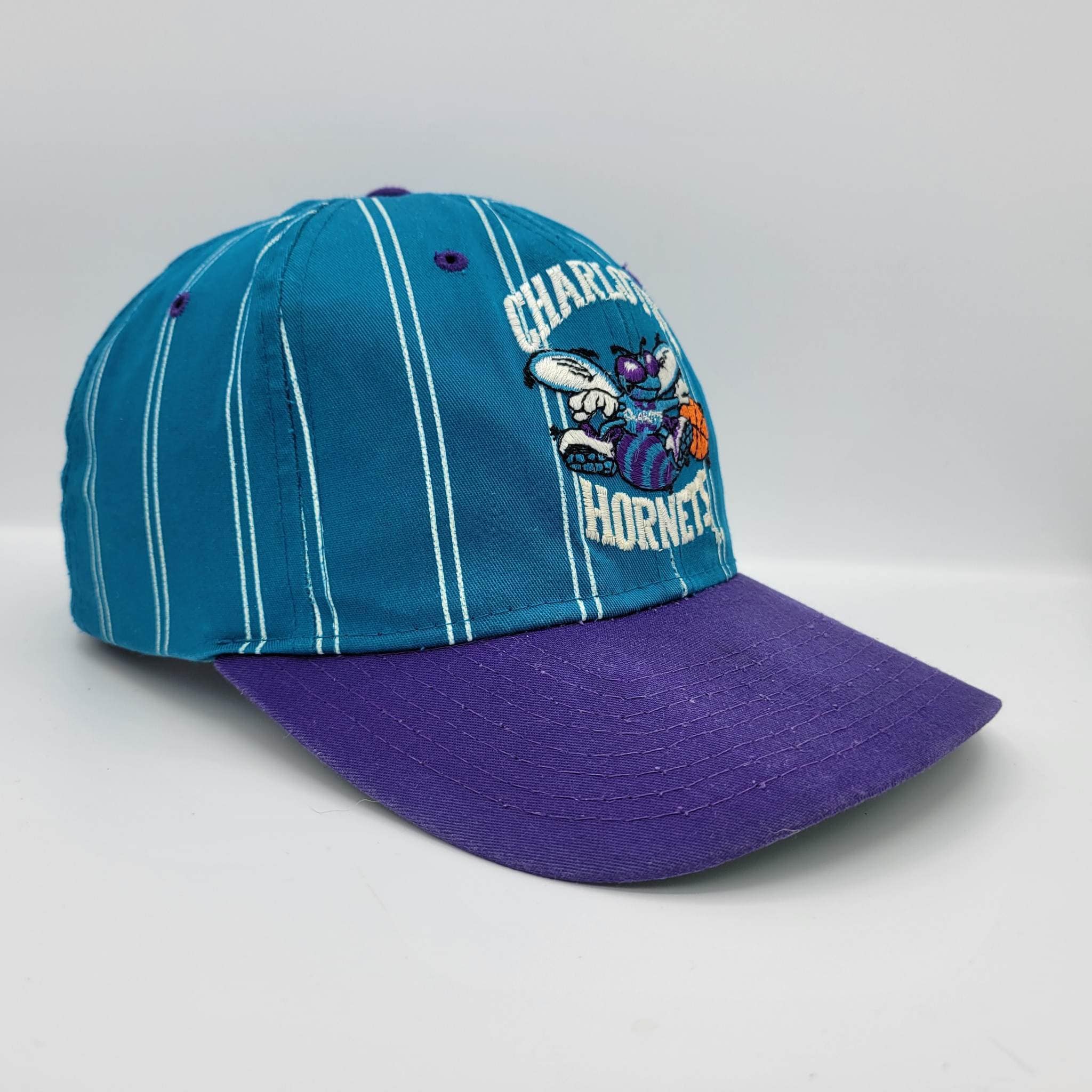 Charlotte Hornets PIN-SCRIPT Black-Teal Fitted Hat