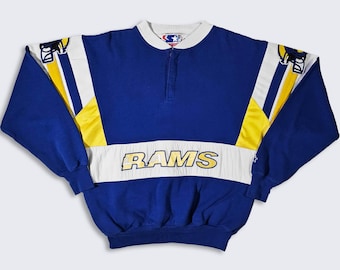 Los Angeles Rams Vintage 80s Starter Sweatshirt - NFL Football Sweater - Stitched On Letters & Patches - Men's : Large ( L ) - Free SHIPPING