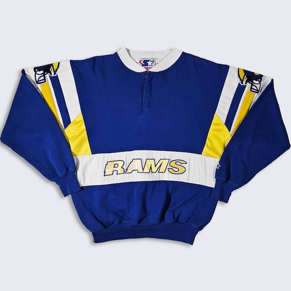 Los Angeles Rams Vintage 80s Starter Sweatshirt - NFL Football Sweater - Stitched On Letters & Patches - Men's : Large ( L ) - Free SHIPPING