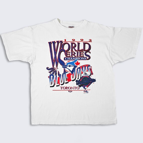 Toronto Blue Jays Vintage 90s World Series T-Shirt - Chalk Line Brooks White Tee - MLB Baseball Championship - Men's : XL - Free Shipping