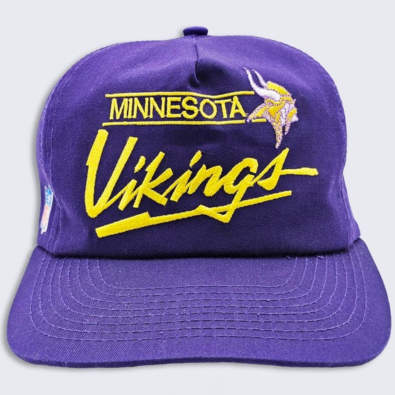Minnesota Vikings Vintage 80s NFL Football Snapback Hat - NFL Officially Licensed Product - Purple Color Cap - One Size - Free SHIPPING