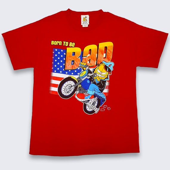 Garfield Vintage Cartoon Bad to the Bone Motorcycl