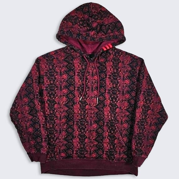 Adidas X Ivy Park Burgundy All Over Print Hoodie Sweatshirt