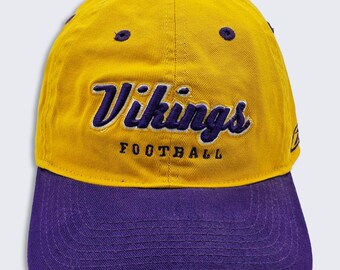 Minnesota Vikings Vintage Reebok Gridiron Classics Dad Hat - Yellow & Purple NFL Cap - Stitched On Logos - One Size Fits All - Free SHIPPING