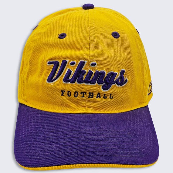 Minnesota Vikings Vintage Reebok Gridiron Classics Dad Hat - Yellow & Purple NFL Cap - Stitched On Logos - One Size Fits All - Free SHIPPING