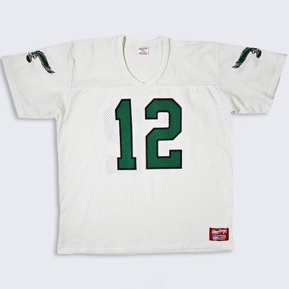 Philadelphia Eagles Vintage 80s Randall Cunningham Rawlings Football Jersey - White and Green Uniform Shirt - Men's Size XL - Free SHIPPING