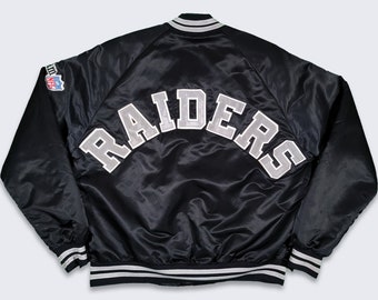 Los Angeles Raiders Vintage s Chalk Line Satin Bomber Jacket
