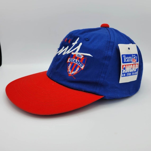 New York Giants Vintage 90s Amcap Snapback Hat - Blue & Red - Team