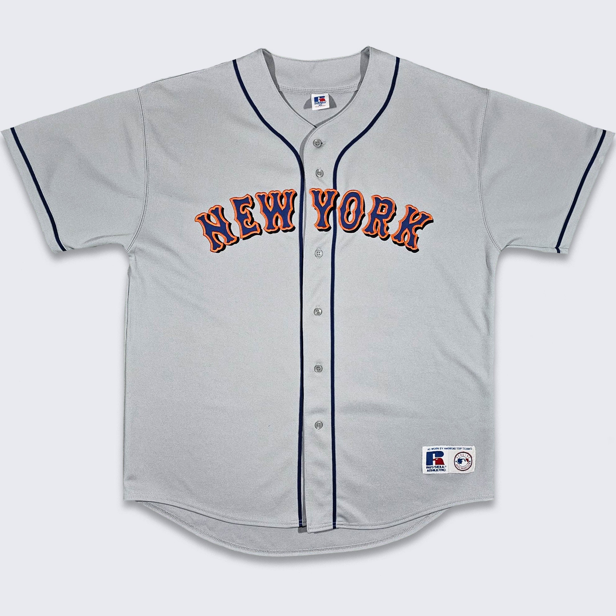 Vintage New York Mets Baseball Jersey Russell Athletic Black Men